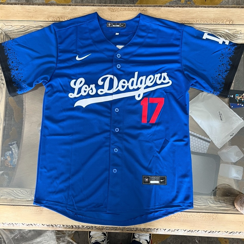 Shohei Ohtani Jersey NEW Mens Large City Connect Blue Los Angeles Dodgers